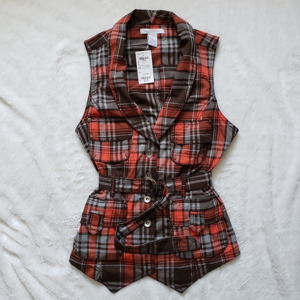 Charlotte Russe Plaid Vest